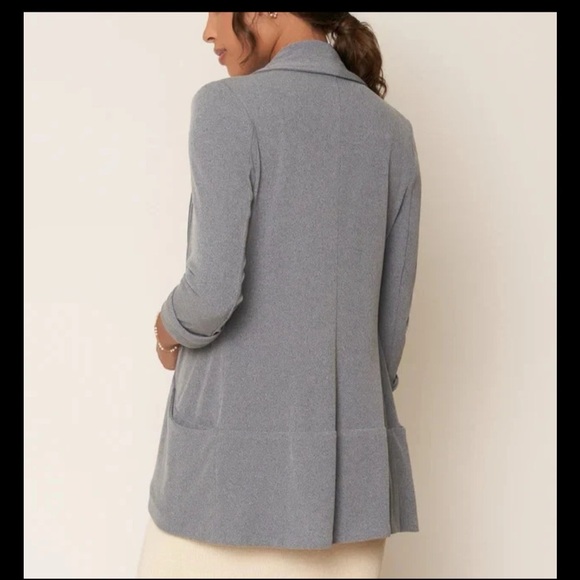 Frenchmauve Melanie Ribbed Knit Jacket XL 3/4 Sleeve Stone Grey - Picture 5 of 9